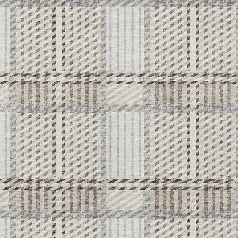 HomeRoots Plaid Transitional Rectangle Outdoor Rug