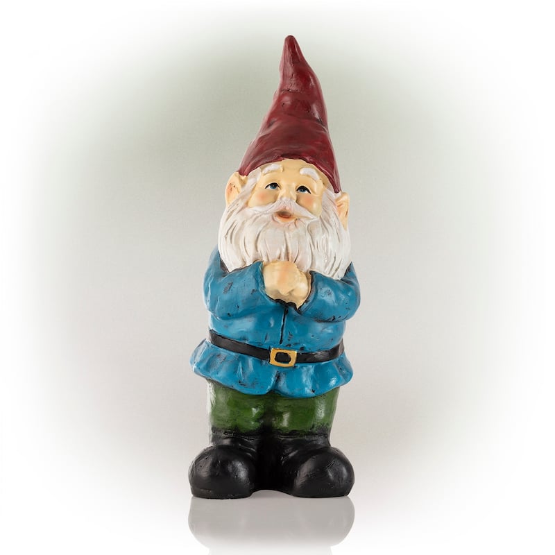 Gnome Folding Hands Looking Up Garden Statue