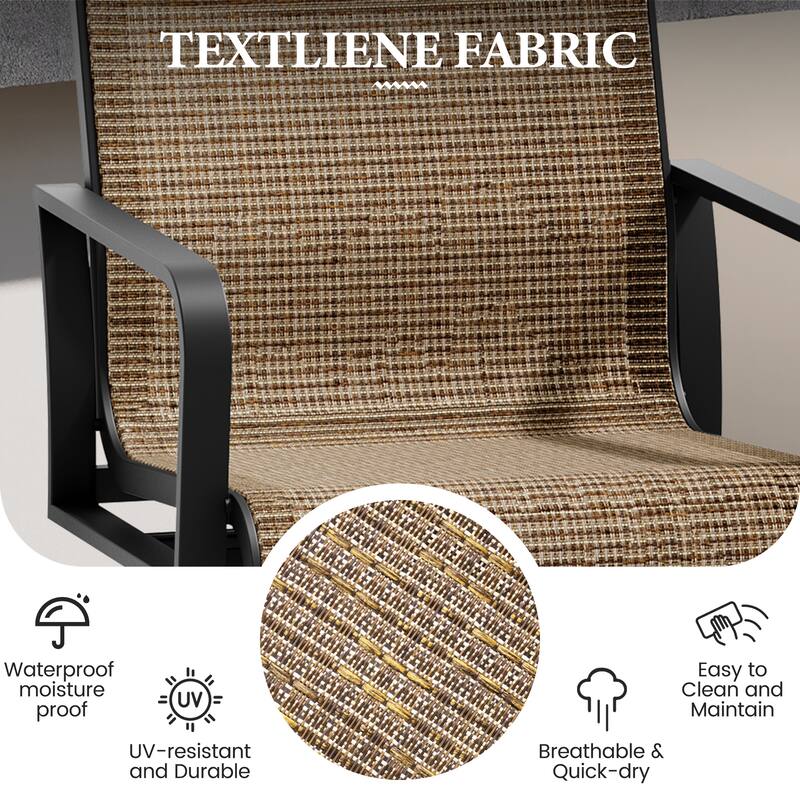 Outdoor Indoor Patio Aluminum Premium Sunbrella Fabric Swivel Barstools