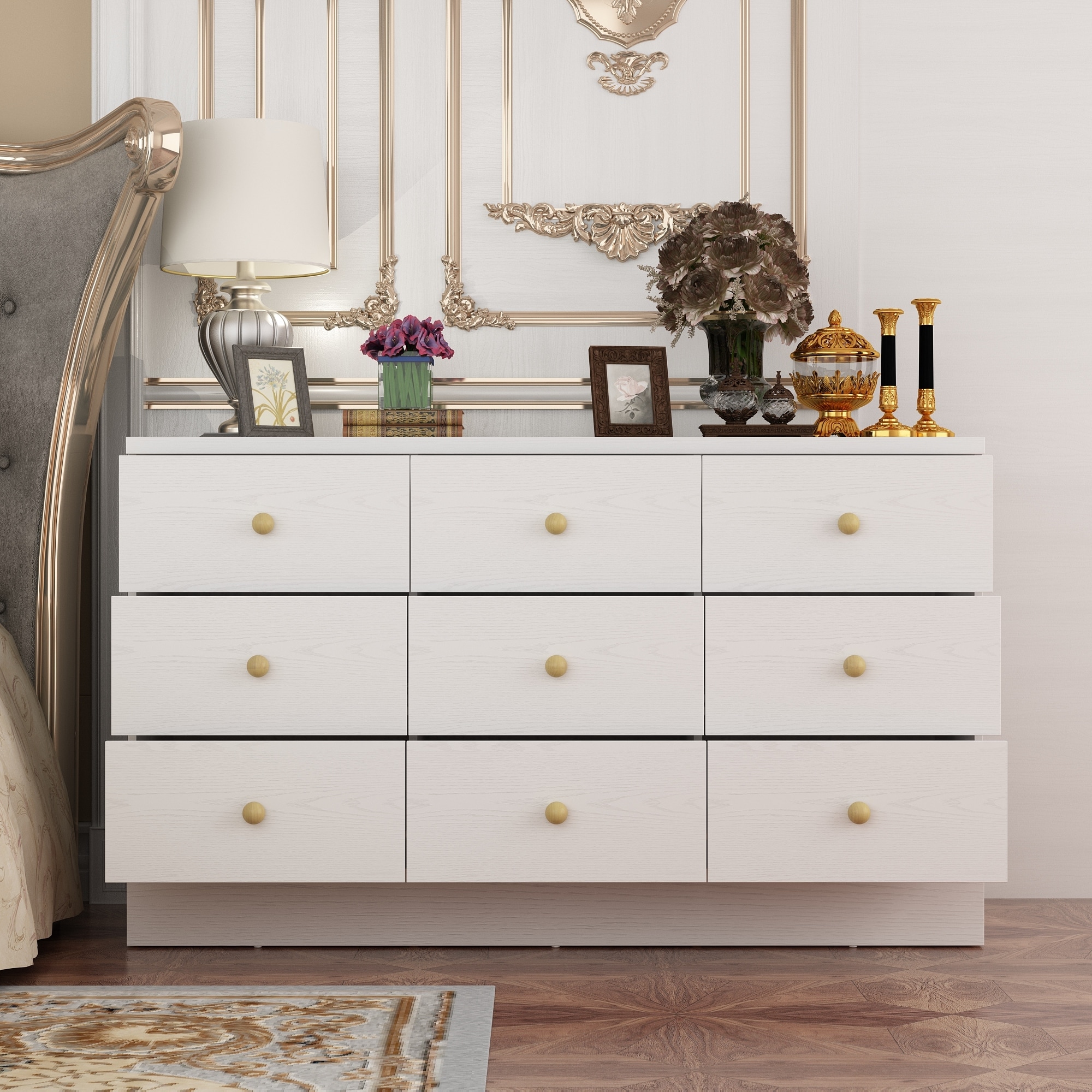 white dresser knobs Antique 4 Drawer in and Tan Wash Pearl Inlay – DaRosa Creations and a smooth White Girls Dresser With Gold