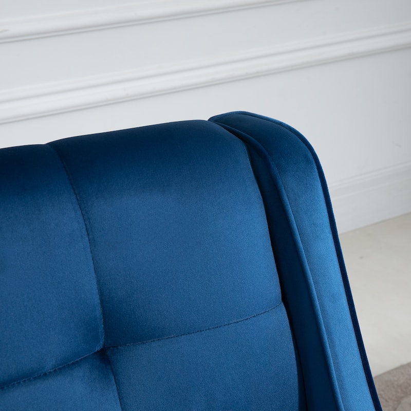 HOMCOM Tufted Single Sofa Chair with Rubber Wood Legs, Thick Padding Mid-Back, and Wings for Living Room