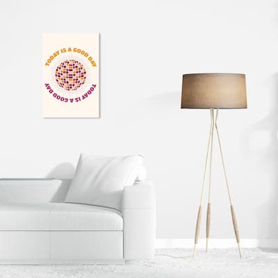 Wynwood Studio Canvas Typography and Quotes Today Disco Ball Purple and Apricot Wall Art Canvas Print