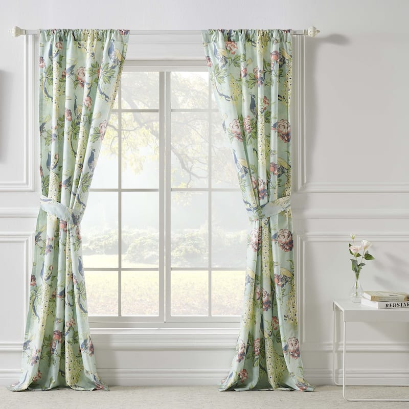 Greenland Home Fashions Pavona Peacock 84-inch Curtain Panels (Set of 2)