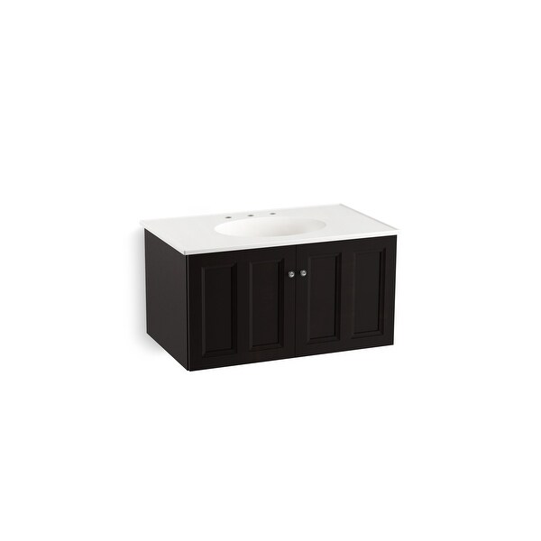 Kohler K-99518 Damask 36" Wall Mounted / Floating Bathroom Vanity Cabinet Only - Ramie Walnut
