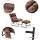 preview thumbnail 36 of 67, MCombo Accent Chair with Ottoman,Velvet Modern Side Pocket Metal Legs Club Chair,0014
