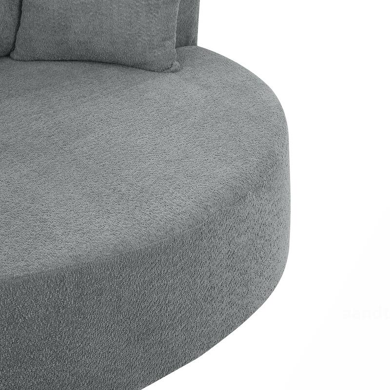Swivel Barrel Chair with 3 Pillows
