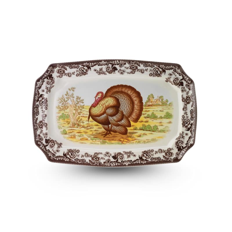 Spode Woodland Rectangular Platter - 17.5" - Turkey