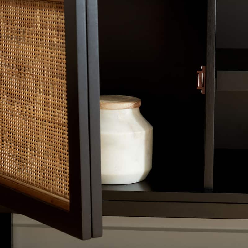SAFAVIEH Zadie 1 Shelf Rattan Media Stand - 54" W x 15" D x 22" H