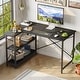 preview thumbnail 87 of 113, Small L Shaped Desk with Storage Shelves Corner Computer Desk