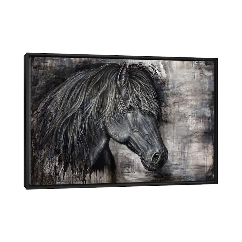 iCanvas "Majestic Dark Horse" by Angela Bawden Framed - Black - 32x48