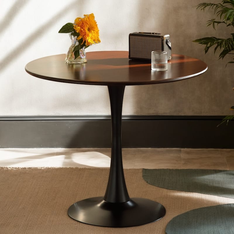 24 Inch Modern Round Dining Table, MDF Top and Steel Base Tulip Round Kitchen Table, Coffee Table, Oval Dining Table