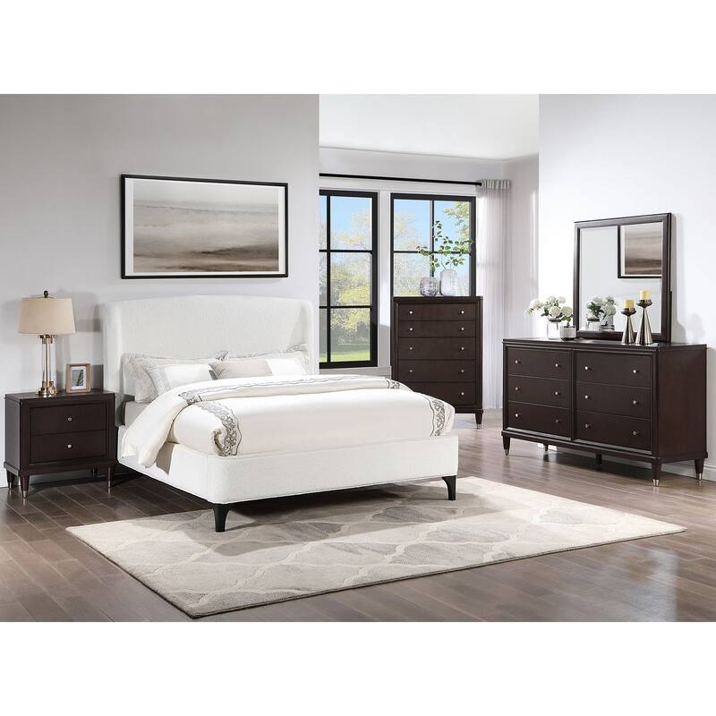 Theodore Snow Upholstered Eastern King Wingback Bed