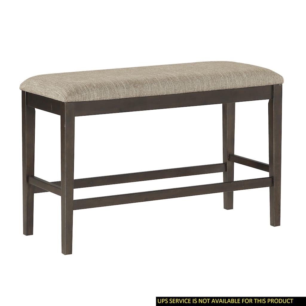 Counter Height Bench 1pc Fabric Upholstered