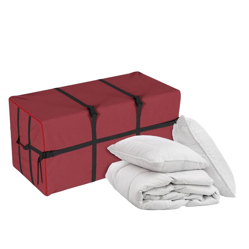 Elf Stor Red Christmas Tree Storage Bag Large 7.5 Ft Canvas Heavy Duty Zipper - Large, 7.5ft Tree