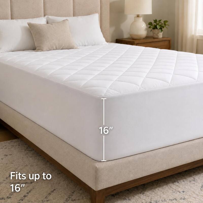 Ultra Soft Waterproof Mattress Pad, OEKO-TEX Certified Mattress Protector, Breathable Noiseless Deep Pocket Cover