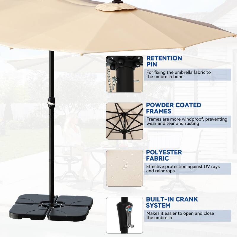 15' x 8.7' Rectangular Market Umbrella