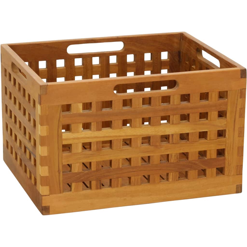 Grate Teak Storage Bin