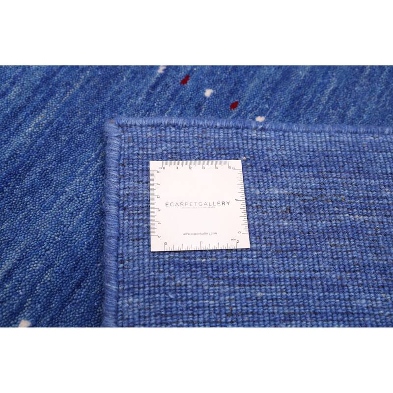 ECARPETGALLERY Hand Loomed Kashkuli Gabbeh Blue Wool Rug - 8'9 x 11'7