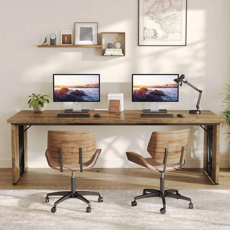 78.7" Extra Long Computer Desk for 2 People