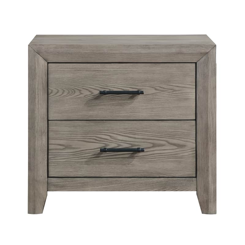 Modern Sleek 2-Drawers Nightstand