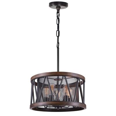 Parsh 5 Light Drum Shade Chandelier With Pewter Finish