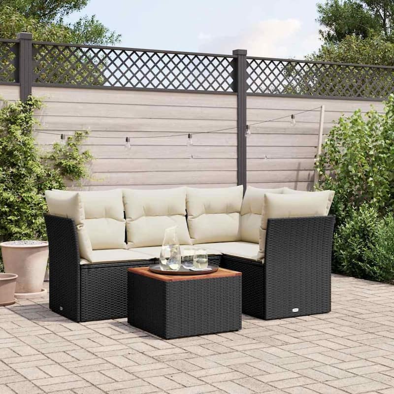 vidaXL Garden Sofa Set Black PE rattan Modular Modular Garden Sofa Set - 24.4 x 24.4 x 27.2