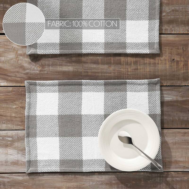 Annie Buffalo Check Placemat Set of 2 13x19 - Grey