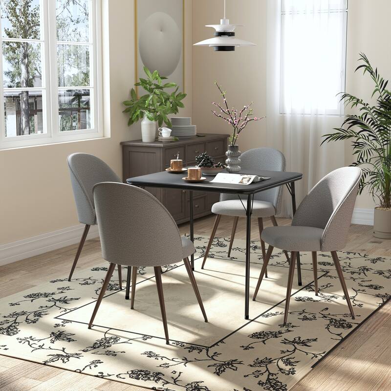 Homy Casa Modern Paded Square Dining Table with Easy-Clean PVC Top