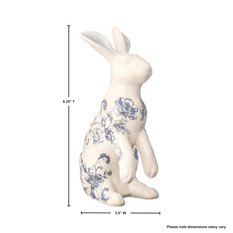 Ceramic Toile Bunny 8.25"