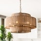 preview thumbnail 16 of 14, Lusteria 24" Gold 2-Tiered 6-Light Farmhouse Chandelier - Brown
