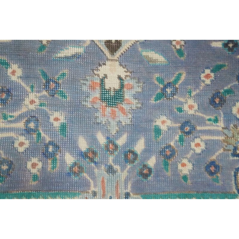 Hand Knotted Oriental 100% Wool Carpet Traditional Floral Purples Tabriz Area Rug - 4' 5'' X 3' 0''