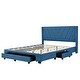 preview thumbnail 5 of 42, Queen Linen Upholstered Platform Bed with Storage Drawers & Headboard