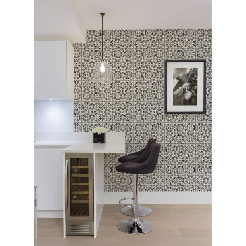 Advantage Izeda Black Floral Tile Wallpaper