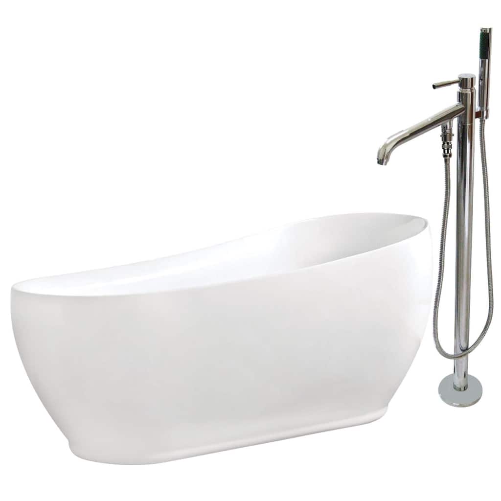 Kingston Brass Aqua Eden 71" Free Standing Acrylic Soaking Tub with