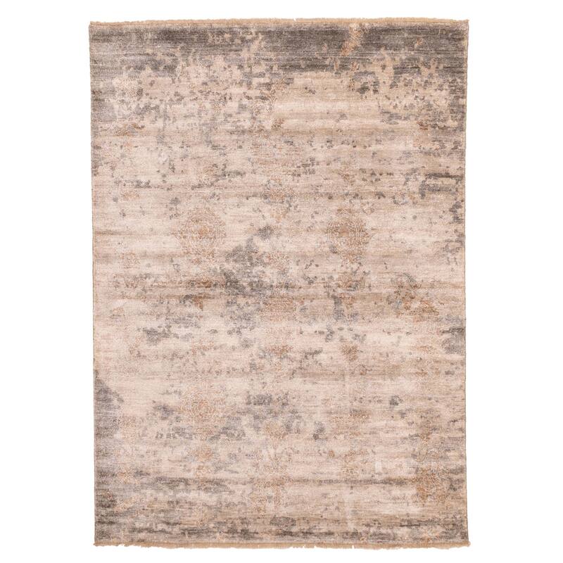 ECARPETGALLERY Hand-knotted Legacy Tan Silk Rug - 5'5 x 7'6