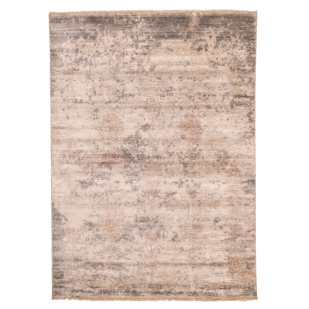 ECARPETGALLERY Hand-knotted Legacy Tan Silk Rug - 5'5 x 7'6