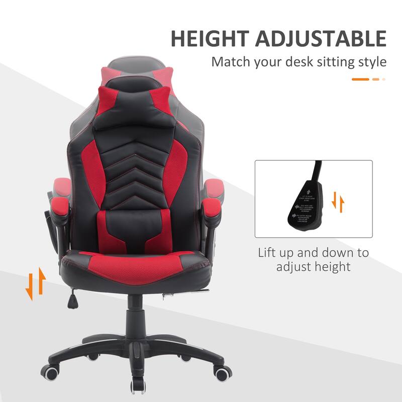 Vibration Point Massage Computer Gaming Chair Racing Style Office Chair Swivel Rolling Chair with 5 Modes Headrest, for Office
