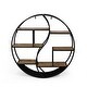 preview thumbnail 11 of 10, Buckthorn Industrial Circular Hanging Wall Shelf by Christopher Knight Home - 34.25" H x 34.25" W x 6.50" D Black Finish , Natural