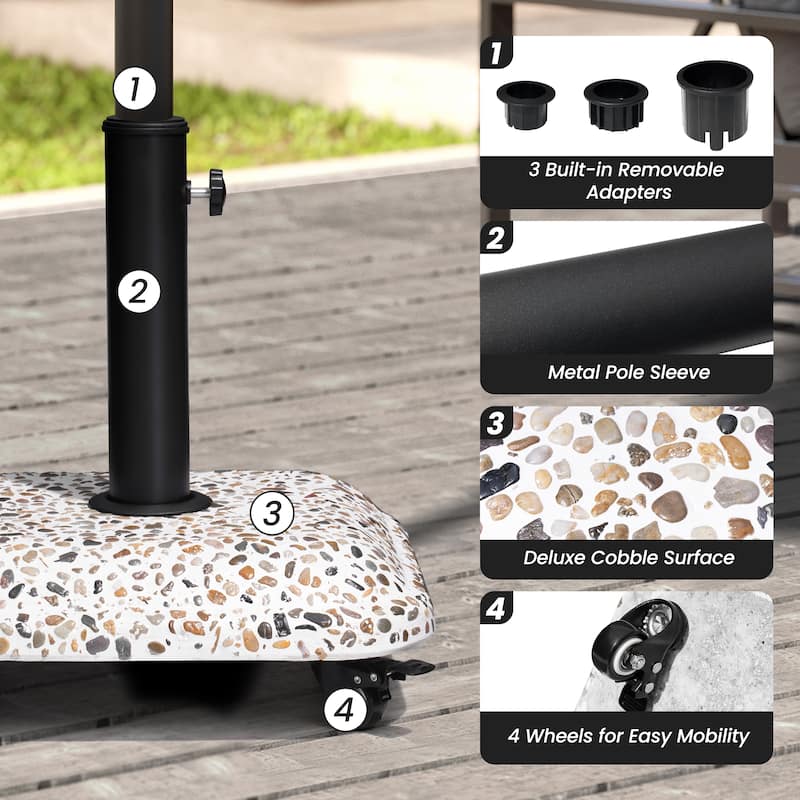 Crestlive Outdoor Patio Market Pole Umbrella Base Stand Holder Square