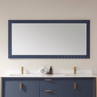 Savona 68" Bathroom/Vanity Wave framed Wall Mirror in Royal Blue - 68 inches - 68 inches