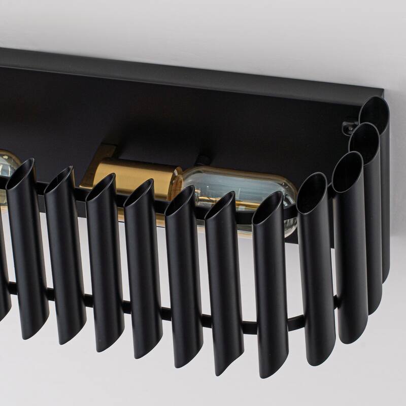 Black Angled Slatted Cylinder Wall Sconce Modern Industrial Light