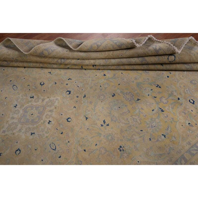 Muted Kashan Vintage Persian Area Rug Handmade Wool Carpet - 8'3" x 11'7"