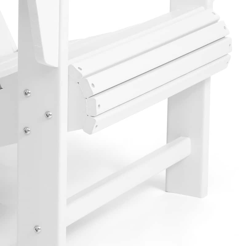 Aderson Outdoor Poly Adirondack Chair with Side Table and Ottoman
