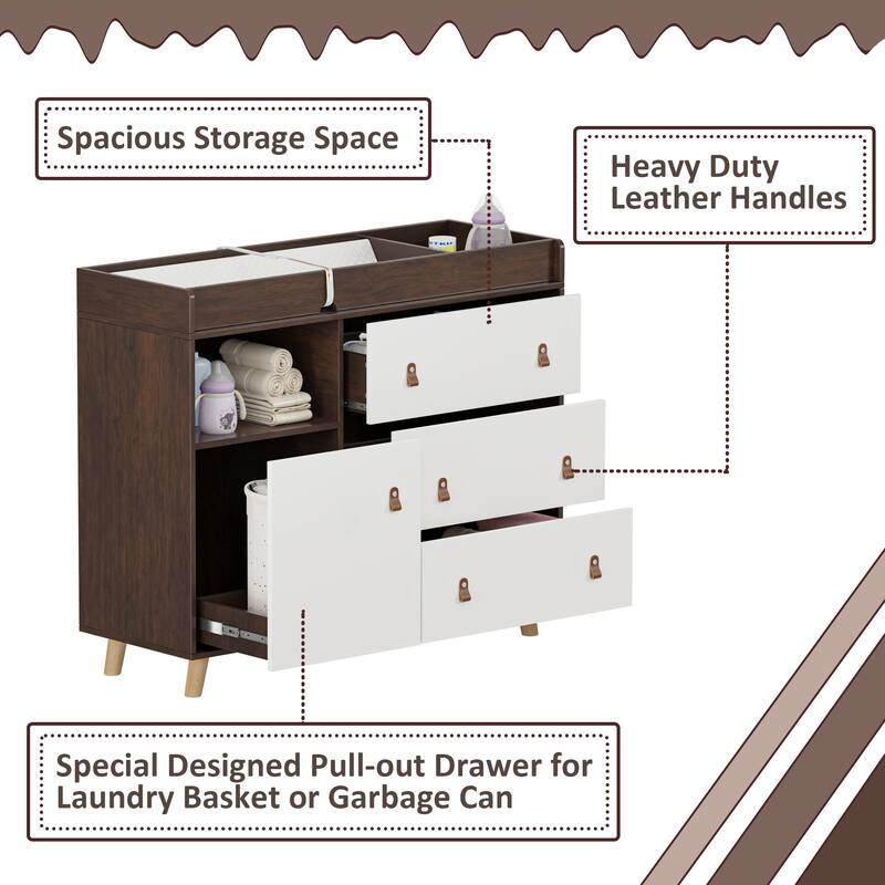 Changing Tables for Infants Babies with Diaper Changing Pad Dresser