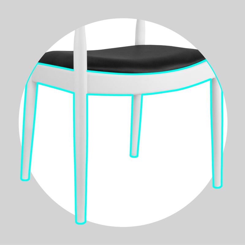 Wooden Farmhouse Dining Chair | PU Leather Cushion Seat | Modern Accent Kennedy Armchair for Kitchen Dining Room or Office