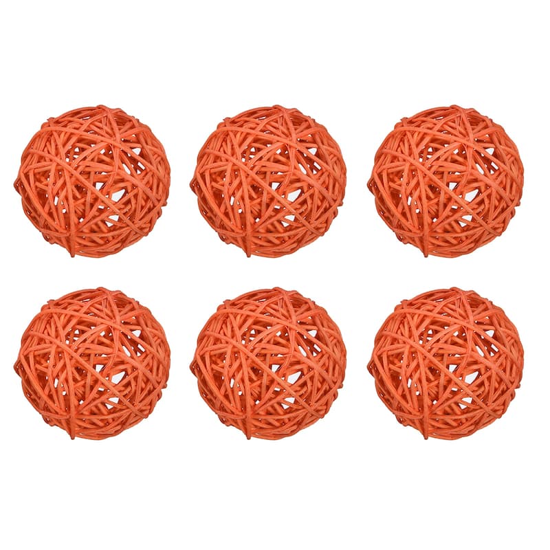 6 Pcs Wicker Rattan Balls 3.2 Inch Rattan Balls Vase Fillers