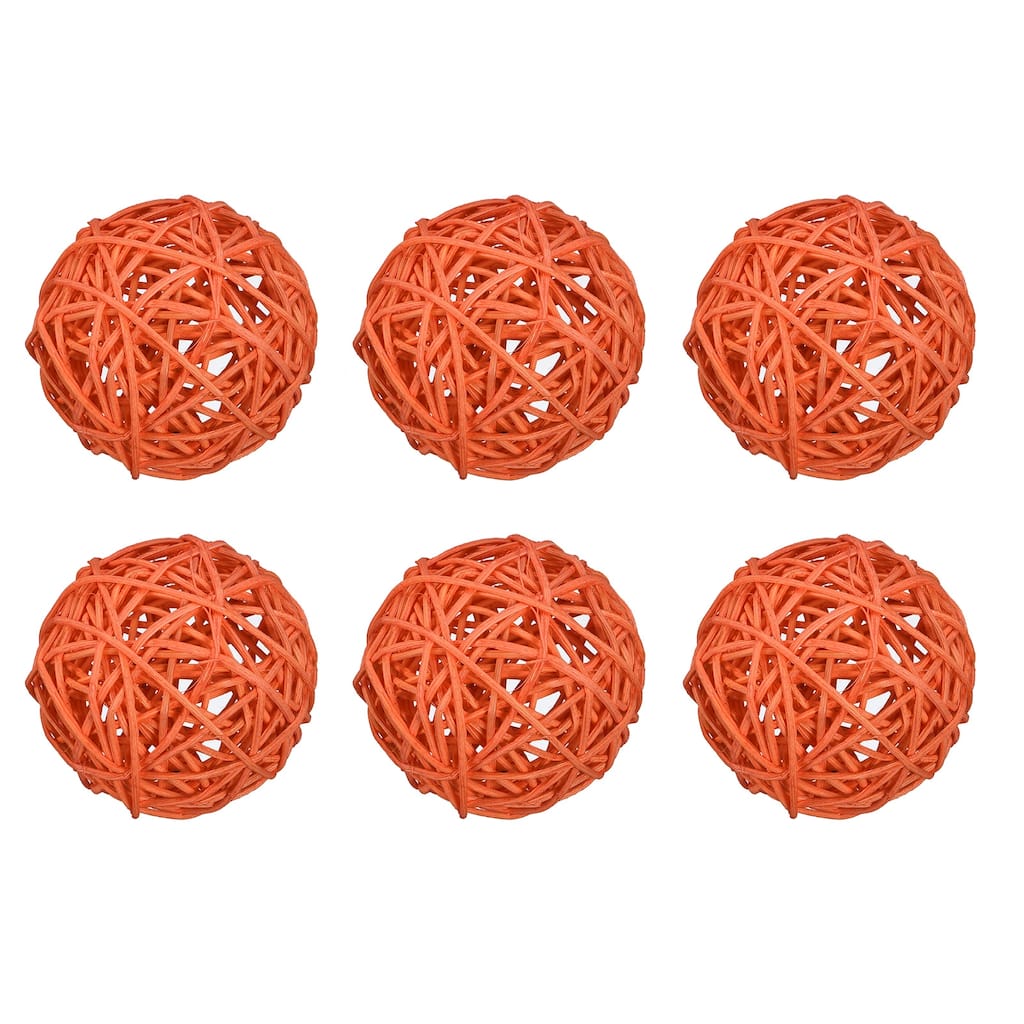 6 Pcs Wicker Rattan Balls 3.2 Inch Rattan Balls Vase Fillers