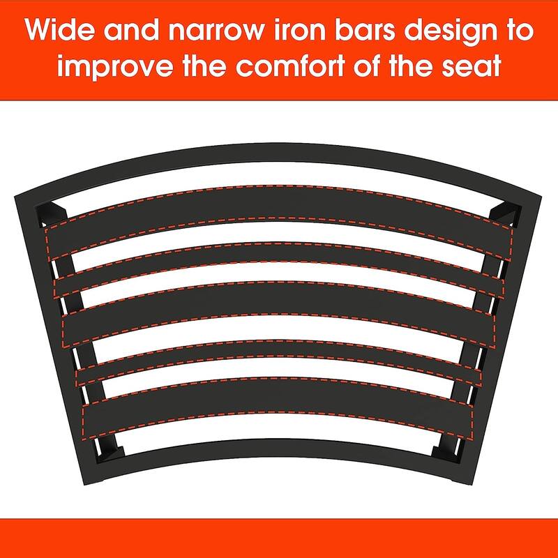 Curved Fire Pit Bench Set of 4,Metal Outside Bench Fire Pit Seating