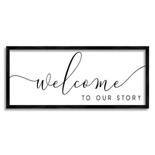 Stupell Welcome To Our Story Fancy Loving Cursive Script Framed Wall ...