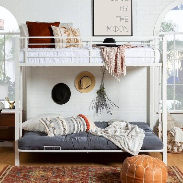 Taylor Olive Tussock White Steel Twin Size Over Futon Bunk Bed On Sale Overstock 3992661